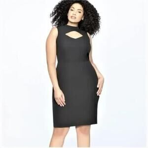 NEW Eloquii black rhombus cut out‎ front sheath dress, plus size 24